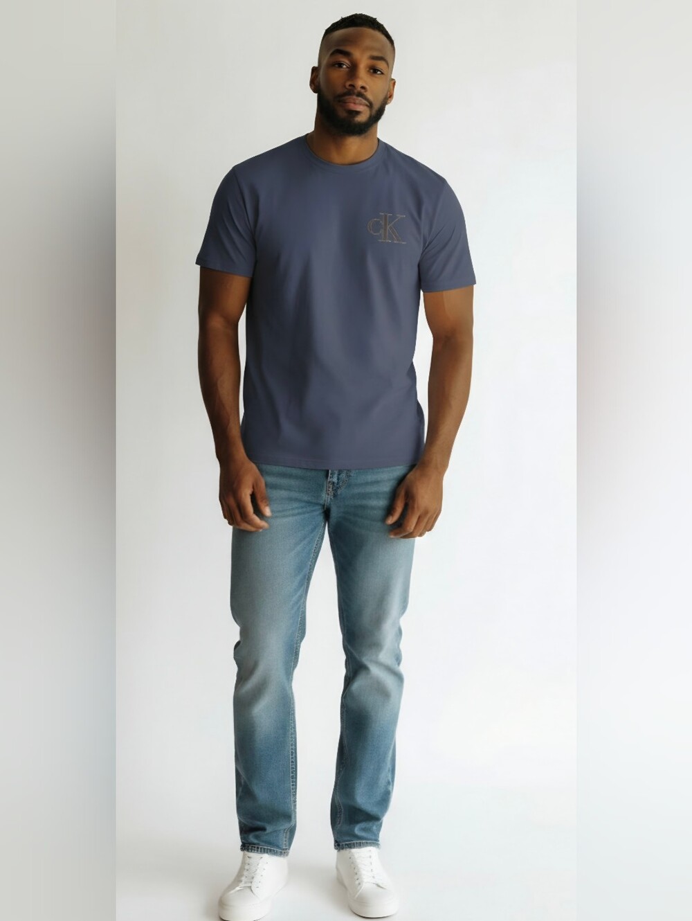 NWT Men's Calvin Klein T-Shirt 100% Cotton in Dark Denim Size L